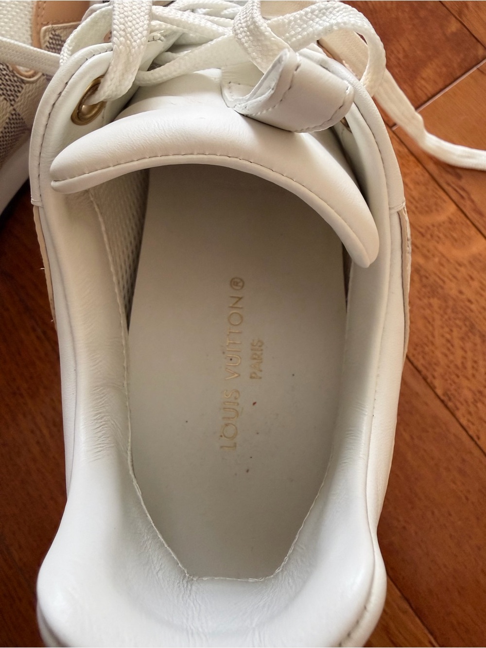 Louis Vuitton Beige, White & Gold Runaway Sneakers - Picture 4 of 6